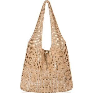 Women's Light Tan Shoulder Shopping Handbag Casual Travel Totes Fold Able Bags